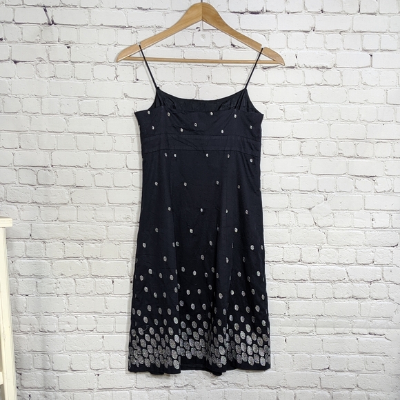 Ann Taylor Navy Silver Metallic Dress 0P Petite - Picture 4 of 7